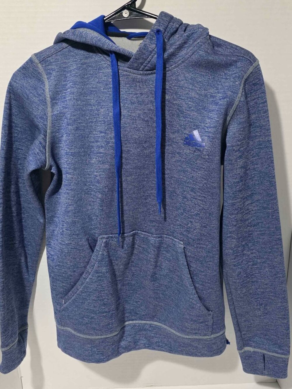 Adidas Climawarm Pullover Hoodie, Blue Heather, Size XS
